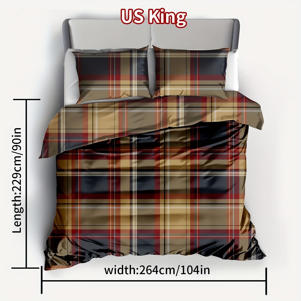 3pcs Duvet Cover Set (1*Duvet Cover + 2*Pillowcase, Without Core), British Gird Print Bedding Set, Soft Comfortable Duvet Cover, For Bedroom, Guest Room