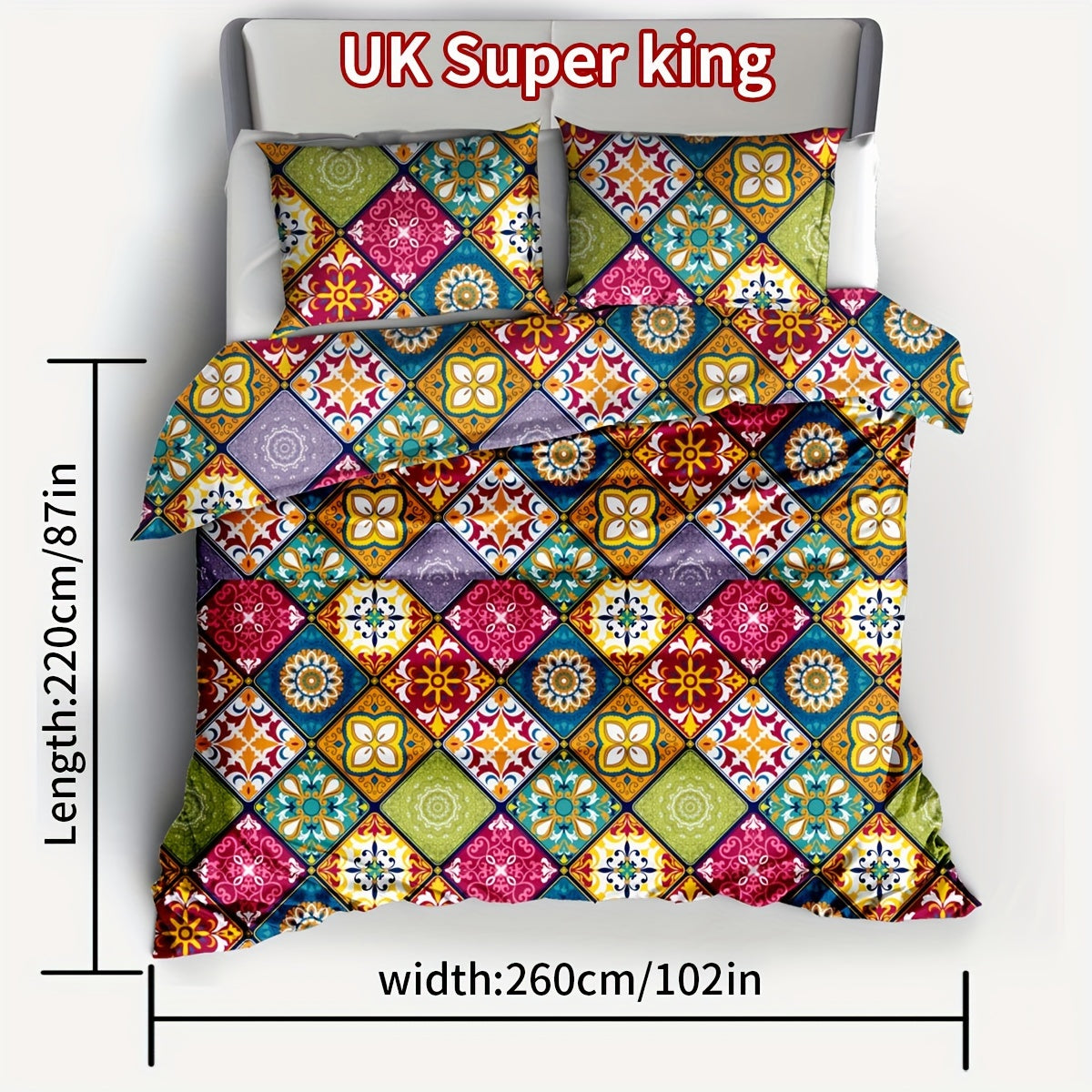 3pcs Duvet Cover Set (1*Duvet Cover + 2*Pillowcase, Without Core), Ethnic Style Bohemian Flower Print Bedding Set, Soft Comfortable And Skin-friendly Duvet Cover, For Bedroom, Guest Room